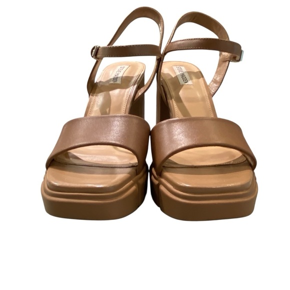 STEVE MADDEN RAYDEN Women's size 11M Brown Platform Sandals with Chunky Heel - Picture 2 of 9